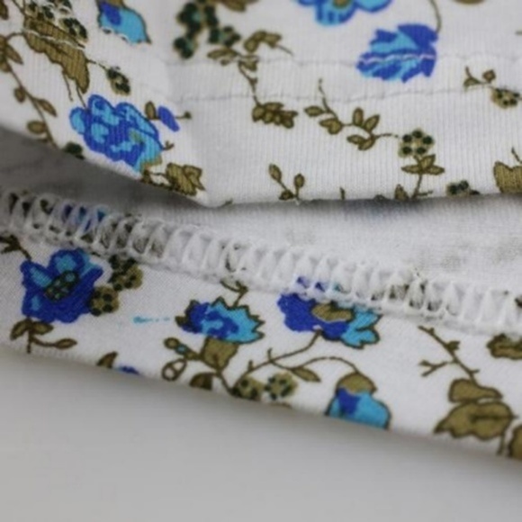 Blue Floral Print Men's White Boxer Briefs O/S - Picture 3 of 5